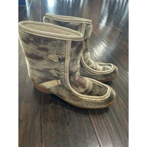 Vintage Cow Boho Boots 6188390 Penneys Foremost Professional Fur 8 JCPenney Y2K